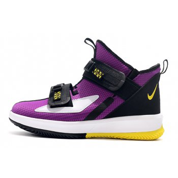 2020 Nike LeBron Soldier 13 XIII Voltage Purple Dynamic Yellow-Black AR4225-500 Shoes